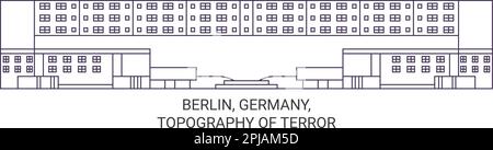 Berlino, Germania, Topografia del vettore di riferimento di viaggio del terrore Illustrazione Vettoriale