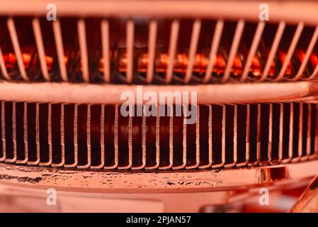 Macro di rame dissipatore di calore per CPU, Extra close up Foto Stock