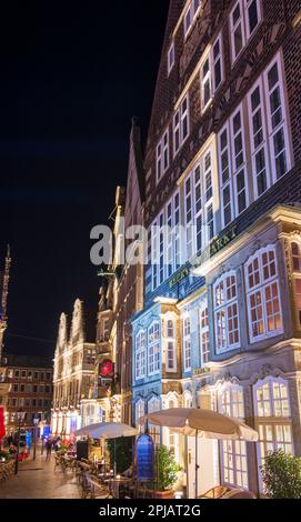 Brema: Square Markt, ristorante all'aperto Beck's am Markt a Brema, Germania Foto Stock