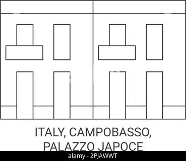 Italia, Campobasso, Palazzo Japoce viaggio punto di riferimento vettoriale illustrazione Illustrazione Vettoriale