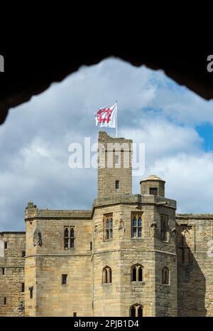 Warkworth Castle a Northumberland, Inghilterra, Regno Unito Foto Stock