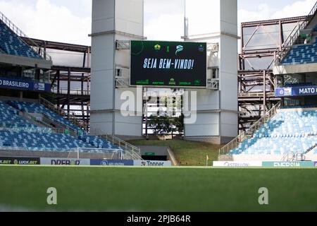 Cuiaba, Brasile. 01st Apr, 2023. MT - CUIABA - 01/04/2023 - MATOGROSSENSE 2023 SEMIFINALE, CUIABA X LUVERDENSE - veduta generale dello stadio Arena Pantanal per la partita tra Cuiaba e Luverdense per il campionato Matogrossense 2023. Foto: Gil Gomes/AGIF/Sipa USA Credit: Sipa USA/Alamy Live News Foto Stock