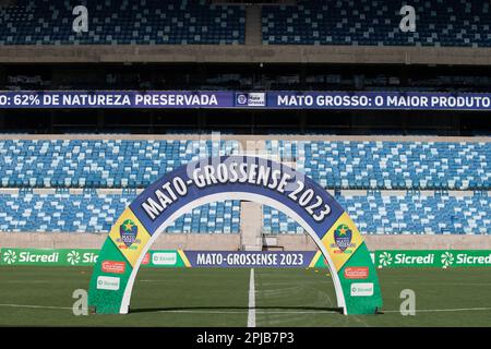 Cuiaba, Brasile. 01st Apr, 2023. MT - CUIABA - 04/01/2023 - MATOGROSSENSE 2023 SEMIFINALE, CUIABA X LUVERDENSE - veduta generale dello stadio Arena Pantanal per la partita tra Cuiaba e Luverdense per il campionato Matogrossense 2023. Foto: Gil Gomes/AGIF/Sipa USA Credit: Sipa USA/Alamy Live News Foto Stock