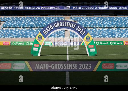 Cuiaba, Brasile. 01st Apr, 2023. MT - CUIABA - 01/04/2023 - MATOGROSSENSE 2023 SEMIFINALE, CUIABA X LUVERDENSE - veduta generale dello stadio Arena Pantanal per la partita tra Cuiaba e Luverdense per il campionato Matogrossense 2023. Foto: Gil Gomes/AGIF/Sipa USA Credit: Sipa USA/Alamy Live News Foto Stock