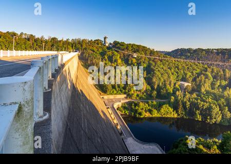 Oberharz am Brocken: Diga di Rappbode, ponte sospeso pedonale Titan RT ad Harz, Sachsen-Anhalt, Sassonia-Anhalt, Germania Foto Stock