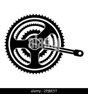 simbolo di guarnitura del pignone della ruota dentata della bicicletta vettoriale Foto Stock