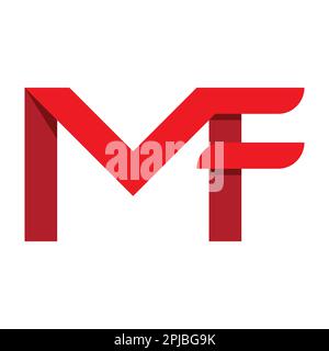 MF lettera logo vettoriale illustrazione disegno astratto Foto Stock