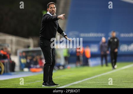 Cascais, Portogallo. 31st Mar, 2023. Allenatore Ricardo Soares di Estoril Praia SAD visto durante la partita della Liga Bwin tra Estoril Praia SAD e Gil Vicente FC all'Estadio Antonio Coimbra da Mota.(Punteggio finale: Estoril Praia SAD 1 - 0 Gil Vicente FC) (Foto di David Martins/SOPA Images/Sipa USA) Credit: Sipa USA/Alamy Live News Foto Stock