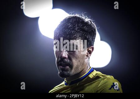 Cascais, Portogallo. 31st Mar, 2023. Tiago Araújo di Estoril Praia SAD visto durante la partita Liga Bwin tra Estoril Praia SAD e Gil Vicente FC a Estadio Antonio Coimbra da Mota.(Punteggio finale: Estoril Praia SAD 1 - 0 Gil Vicente FC) (Foto di David Martins/SOPA Images/Sipa USA) Credit: Sipa USA/Alamy Live News Foto Stock