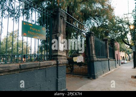 Città del Messico -febbraio 2023: Frida Kahlo e Diego Rivera statue all'interno del Parque Frida Kahlo a Coyoacan . Foto di alta qualità Foto Stock