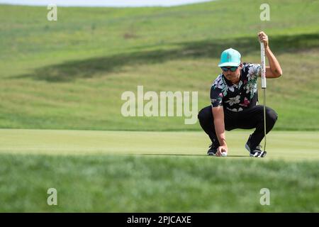 01 aprile 2023: Rickie Fowler in azione terzo turno al Valero Texas Open, TPC San Antonio Oaks Course. San Antonio, Texas. Mario Cantu/CSM Foto Stock