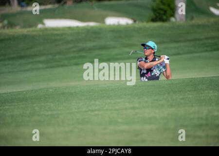 01 aprile 2023: Rickie Fowler in azione terzo turno al Valero Texas Open, TPC San Antonio Oaks Course. San Antonio, Texas. Mario Cantu/CSM Foto Stock