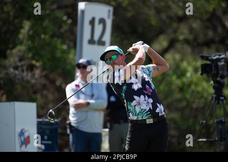 01 aprile 2023: Rickie Fowler in azione terzo turno al Valero Texas Open, TPC San Antonio Oaks Course. San Antonio, Texas. Mario Cantu/CSM Foto Stock