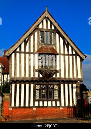 Occhio, Suffolk, medievale, a graticcio, Guildhall, Inghilterra, Regno Unito. Foto Stock