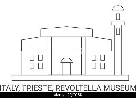 Italia, Trieste, Museo della Revoltella, viaggio punto di riferimento vettoriale illustrazione Illustrazione Vettoriale