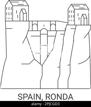 Spagna, Ronda viaggio punto di riferimento vettore illustrazione Illustrazione Vettoriale