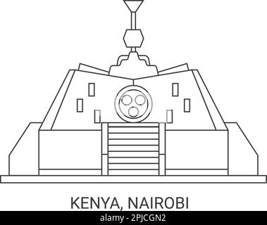Kenya, Nairobi viaggio punto di riferimento vettore illustrazione Illustrazione Vettoriale