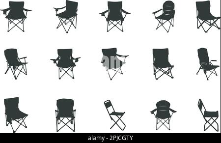 Sedia da campeggio silhouette, sedia da campeggio SVG, sedia da campeggio vettore Illustrazione Vettoriale