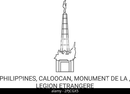 Filippine, Caloocan, Monument De la Legion Etrangere viaggio punto di riferimento vettore illustrazione Illustrazione Vettoriale