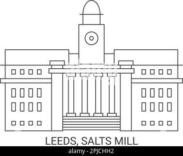 UK, Leeds, Salts Mill viaggio riferimento vettoriale illustrazione Illustrazione Vettoriale