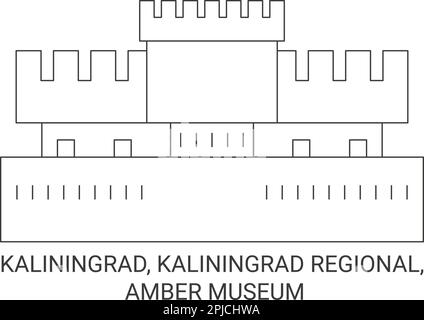 Russia, Kaliningrad, Kaliningrad Regionale, Amber Museo viaggio punto di riferimento vettoriale illustrazione Illustrazione Vettoriale