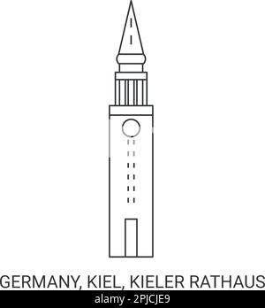 Germania, Kiel, Kieler Rathaus viaggio punto di riferimento vettore illustrazione Illustrazione Vettoriale