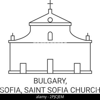 Bulgario, Sofia, Chiesa di Santa Sofia viaggio punto di riferimento vettoriale illustrazione Illustrazione Vettoriale