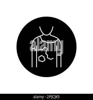 Icona linea nera Vitiligo. Dermatologia malattia. Problema alla pelle Illustrazione Vettoriale