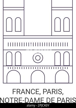 Francia, Parigi, Notredame De Paris viaggio punto di riferimento vettoriale illustrazione Illustrazione Vettoriale