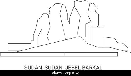 Sudan, Sudan, Jebel Barkal, illustrazione vettoriale di riferimento del viaggio Illustrazione Vettoriale