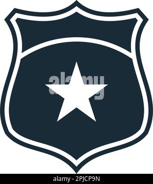 Icona distintivo di polizia modello di logo vettore Illustrazione disegno Illustrazione Vettoriale