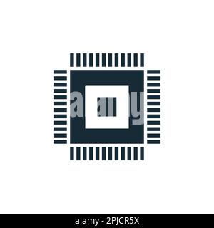 Chip di computer icone Design elementi modello Illustrazione Vettoriale