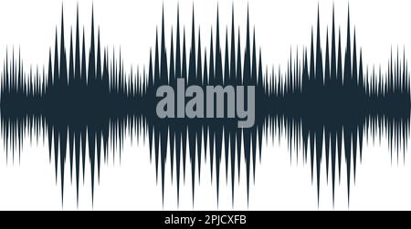 Icona grafica dell'onda di frequenza audio modello del logo vettoriale disegno dell'illustrazione Illustrazione Vettoriale