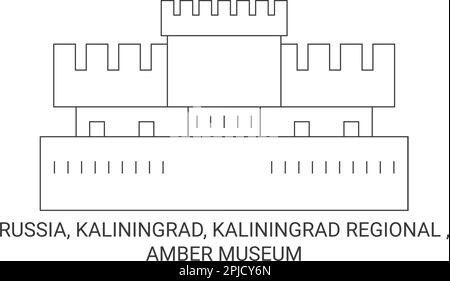 Russia, Kaliningrad, Kaliningrad Regional , Amber Museum viaggio punto di riferimento vettoriale illustrazione Illustrazione Vettoriale