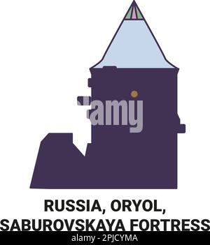 Russia, Oryol, Saburovskaya fortezza viaggio punto di riferimento vettore illustrazione Illustrazione Vettoriale