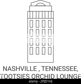 Stati Uniti, Nashville , Tennessee, Tootsies Orchid Lounge viaggio punto di riferimento vettore illustrazione Illustrazione Vettoriale