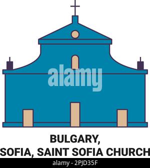 Bulgario, Sofia, Chiesa di Santa Sofia viaggio punto di riferimento vettoriale illustrazione Illustrazione Vettoriale