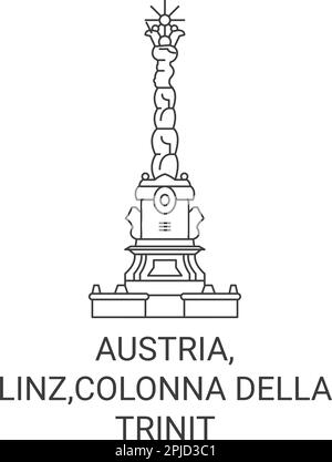 Austria, Linz, colonna della Trinit viaggio punto di riferimento illustrazione vettoriale Illustrazione Vettoriale
