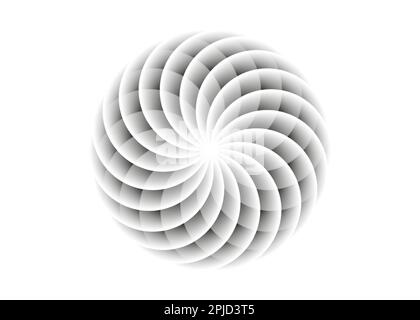 Fiore bianco di loto della vita. Geometria Sacra. Simbolo dell'armonia e dell'equilibrio. Segno di purezza. Fiore logo disegno vettore isolato su sfondo bianco Illustrazione Vettoriale