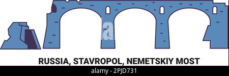 Russia, Stavropol, Nemetskiy Most, viaggio punto di riferimento vettoriale illustrazione Illustrazione Vettoriale
