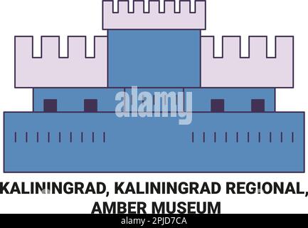 Russia, Kaliningrad, Kaliningrad Regionale, Amber Museo viaggio punto di riferimento vettoriale illustrazione Illustrazione Vettoriale