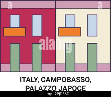 Italia, Campobasso, Palazzo Japoce viaggio punto di riferimento vettoriale illustrazione Illustrazione Vettoriale