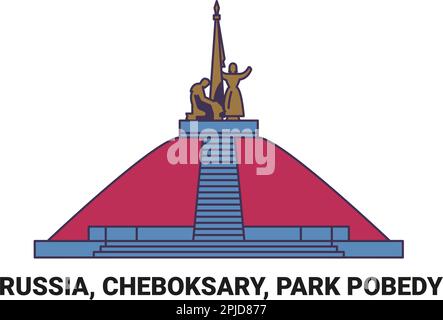 Russia, Cheboksary, Park Pobody, viaggio punto di riferimento vettore illustrazione Illustrazione Vettoriale