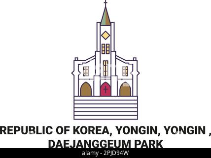 Repubblica di Corea, Yongin, Yongin , Daejanggeum Park viaggio punto di riferimento vettoriale illustrazione Illustrazione Vettoriale