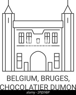 Belgium, Bruges, Chocolatier Dumon viaggio punto di riferimento vettoriale illustrazione Illustrazione Vettoriale