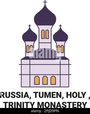 Russia, Tumen, Santo , Trinity Monastery viaggio punto di riferimento vettoriale illustrazione Illustrazione Vettoriale