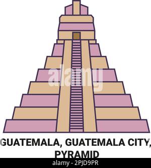 Guatemala, Città del Guatemala, Viaggi Landsmark viaggio punto di riferimento vettoriale illustrazione Illustrazione Vettoriale