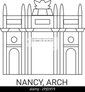 Francia Nancy, Arc viaggio punto di riferimento vettore illustrazione Illustrazione Vettoriale