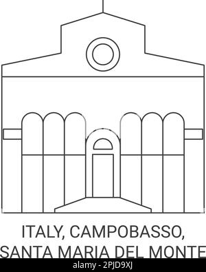 Italia, Campobasso, Santa Maria del Monte viaggio punto di riferimento vettoriale illustrazione Illustrazione Vettoriale