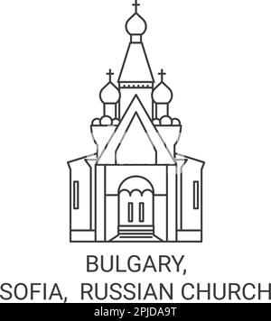 Bulgary, Sofia, la chiesa russa viaggio punto di riferimento vettore illustrazione Illustrazione Vettoriale